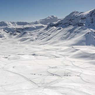 Plateau de Rocherousse Alpi Traineau Orcieres Merlette 1850 Champsaur Hautes Alpes Alpi Traineau Chiens de traineaux